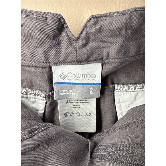 Columbia Gray Women’s Cotton Chino Shorts Size 8 Outdoor Hiking Casual - Picture 3 of 11